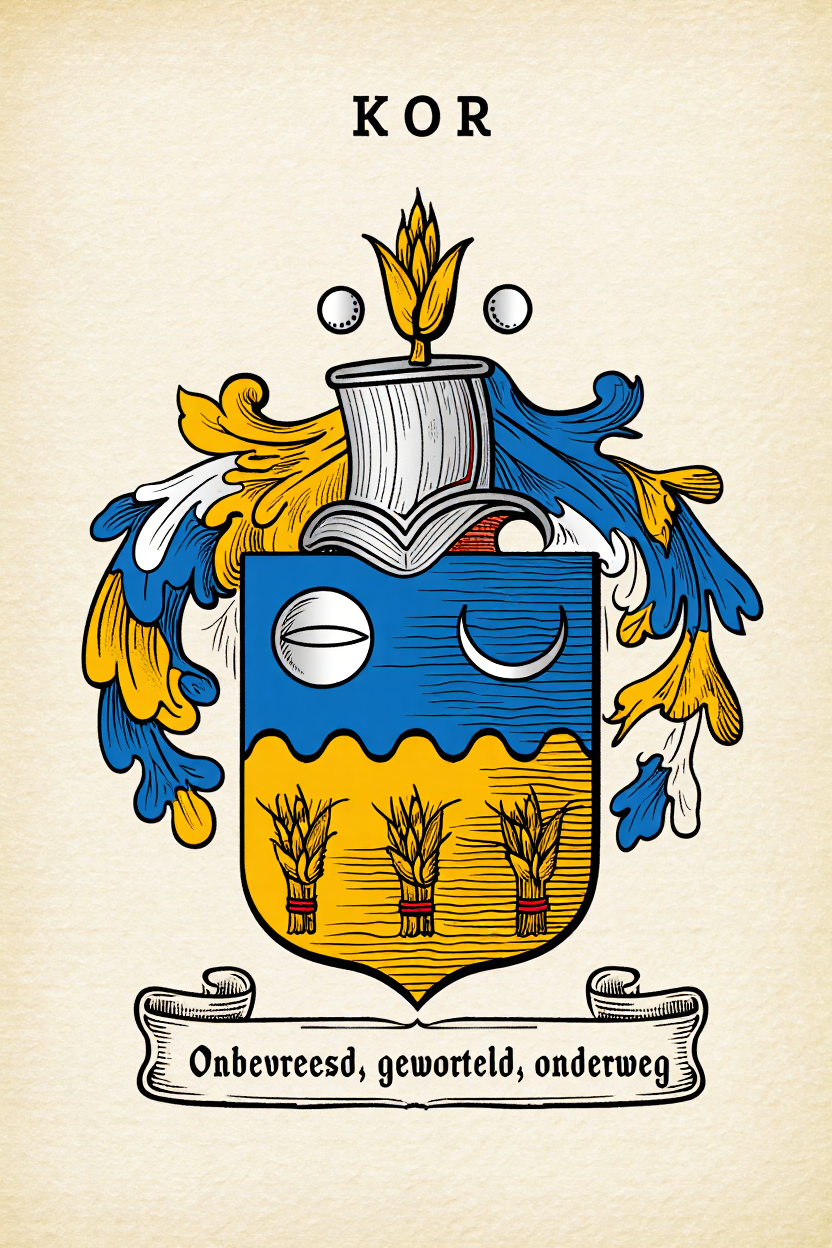 Familiewapen van de achternaam KOR (vergrendeld)