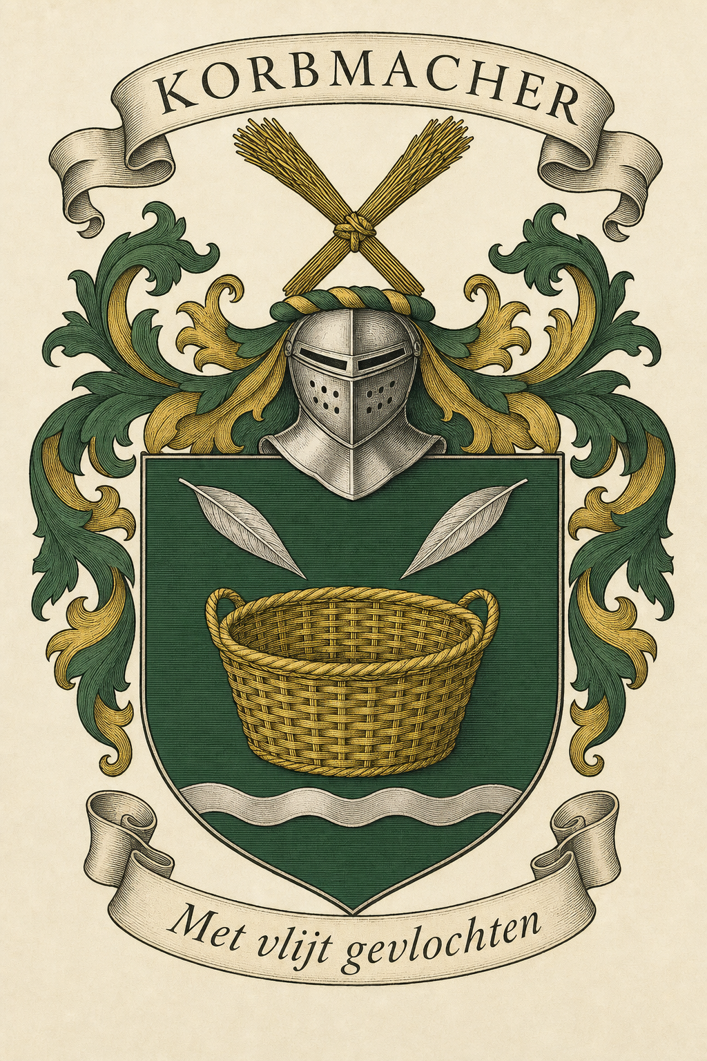 Familiewapen van de achternaam KORBMACHER (vergrendeld)