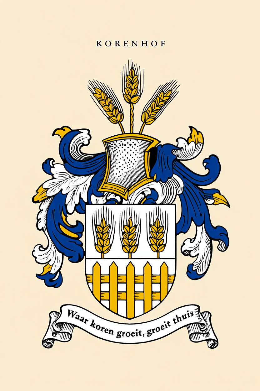 Familiewapen van de achternaam KORENHOF (vergrendeld)