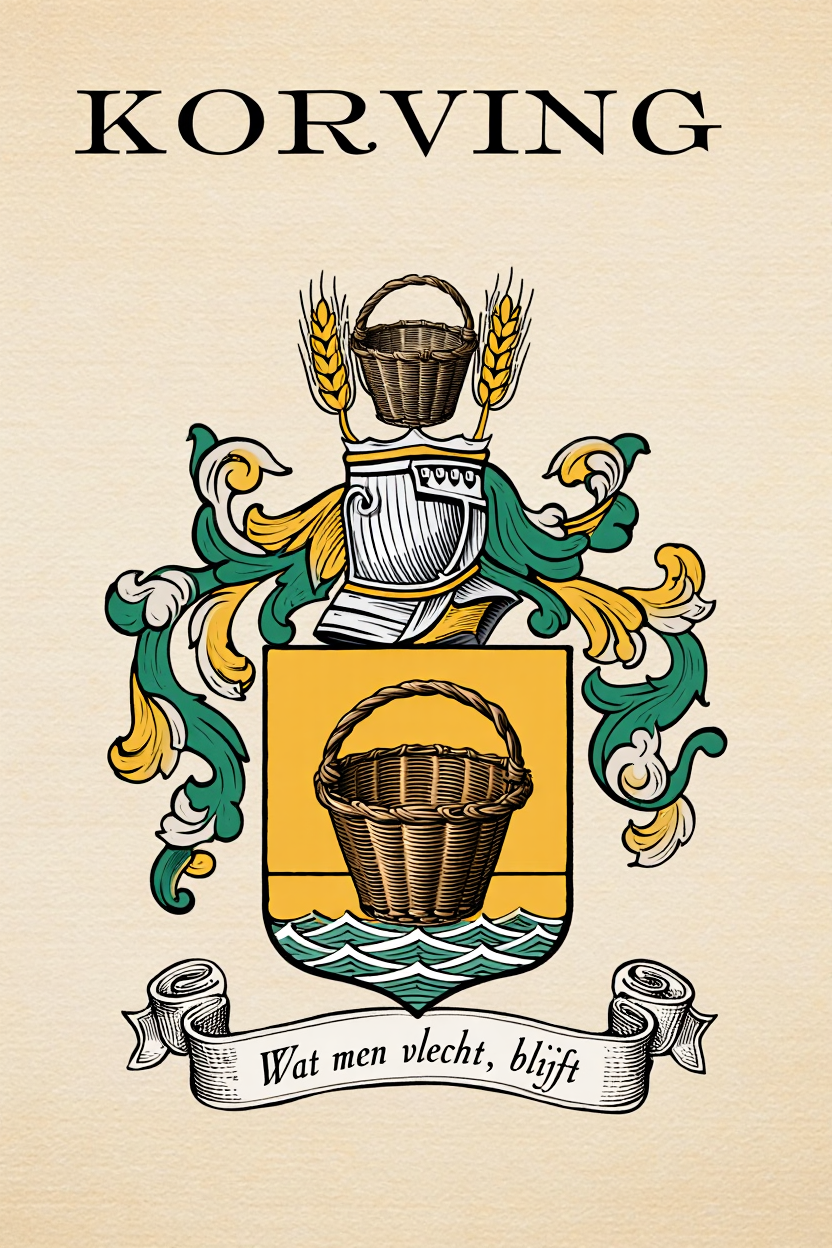 Familiewapen van de achternaam KORVING (vergrendeld)