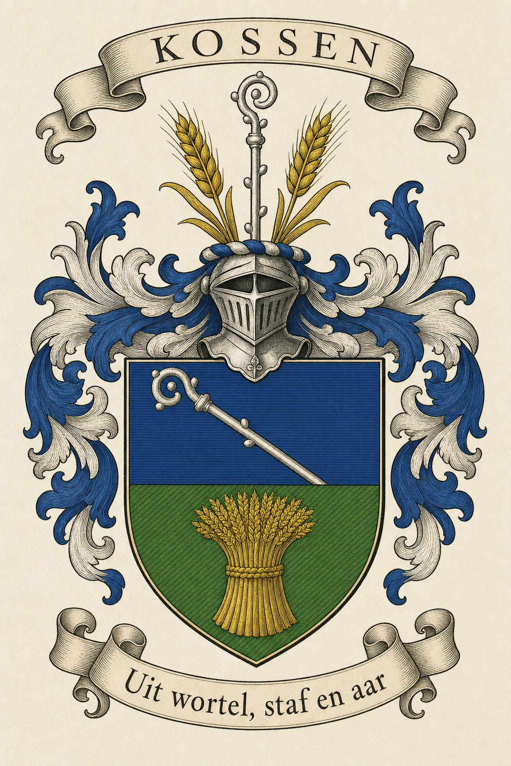 Familiewapen van de achternaam KOSSEN (vergrendeld)