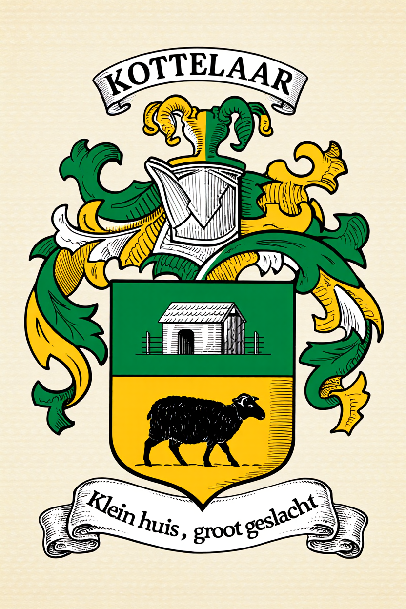 Familiewapen van de achternaam KOTTELAAR (vergrendeld)