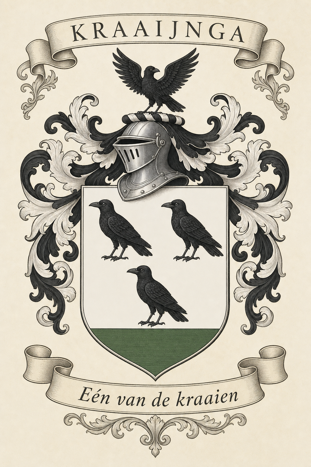 Familiewapen van de achternaam KRAAIJNGA (vergrendeld)