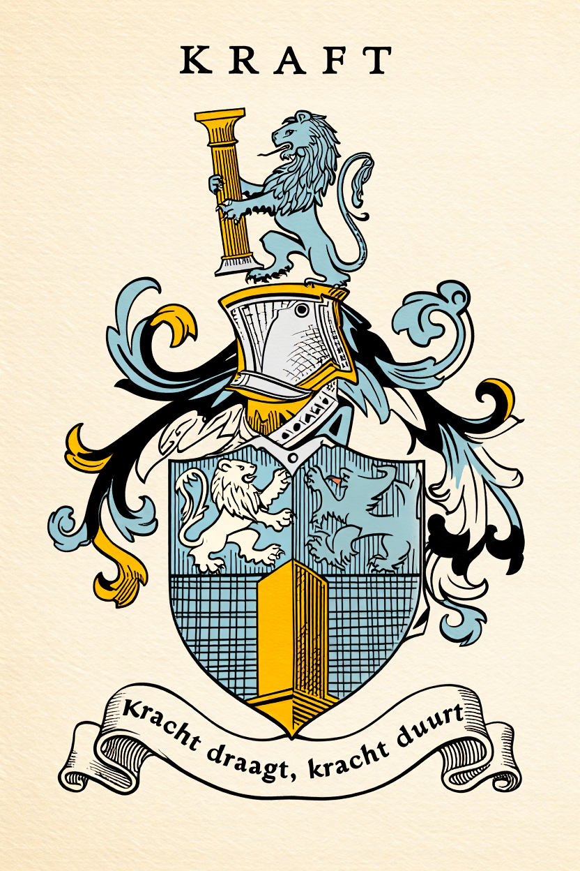 Familiewapen van de achternaam KRAFT (vergrendeld)