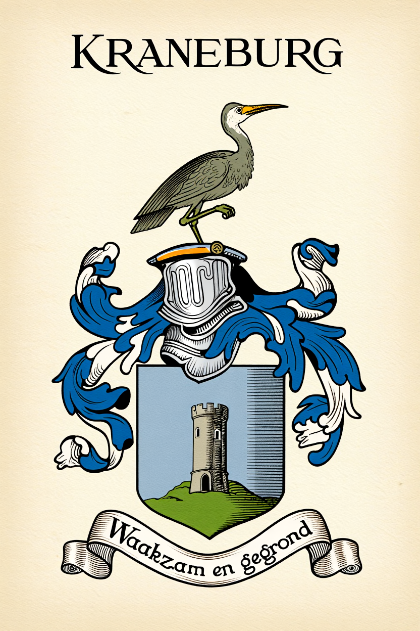 Familiewapen van de achternaam KRANEBURG (vergrendeld)