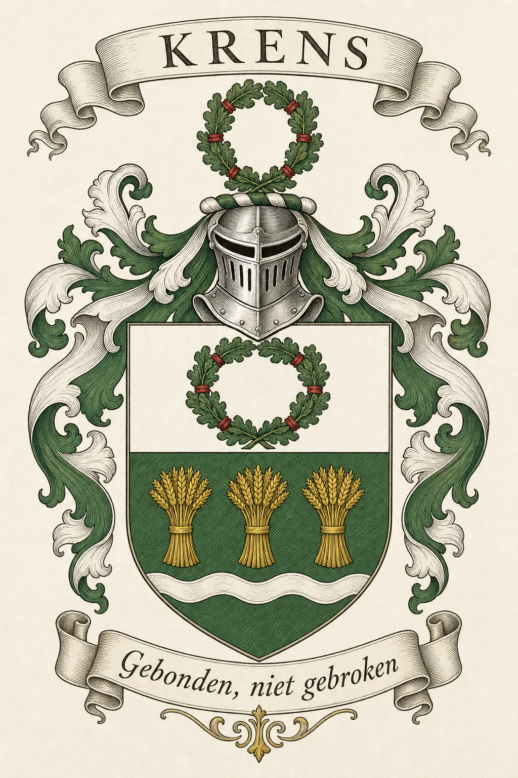Familiewapen van de achternaam KRENS (vergrendeld)