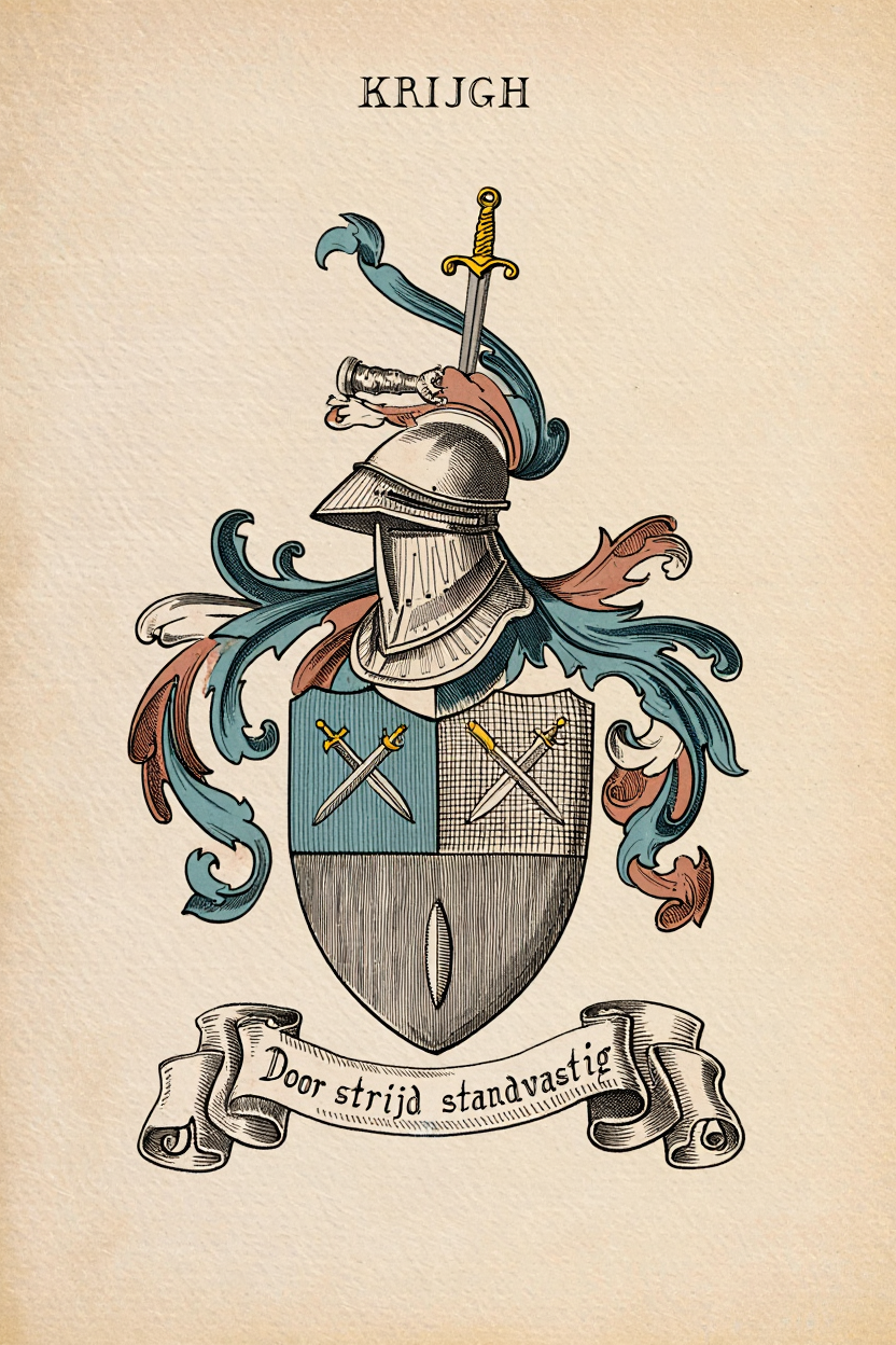Familiewapen van de achternaam KRIJGH (vergrendeld)