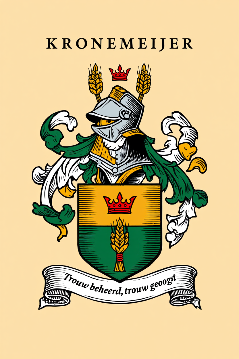 Familiewapen van de achternaam KRONEMEIJER (vergrendeld)