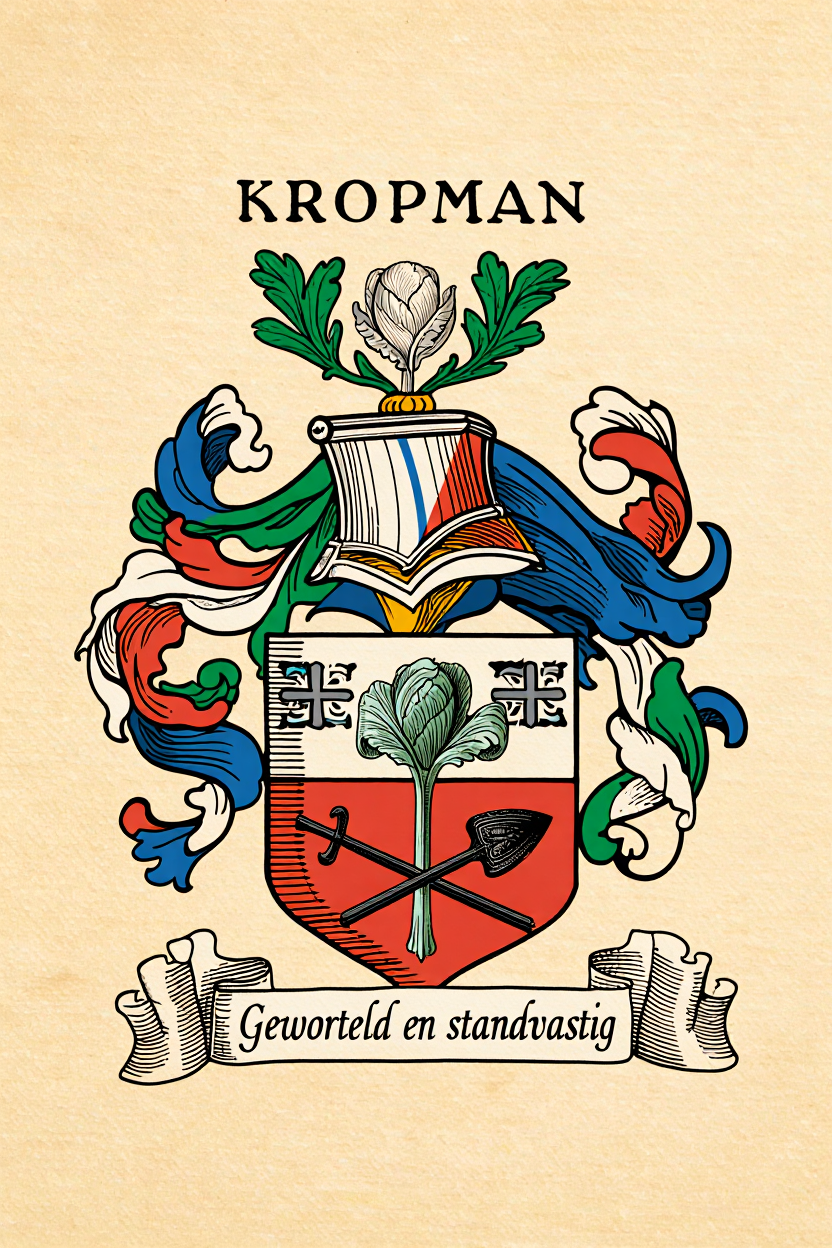 Familiewapen van de achternaam KROPMAN (vergrendeld)