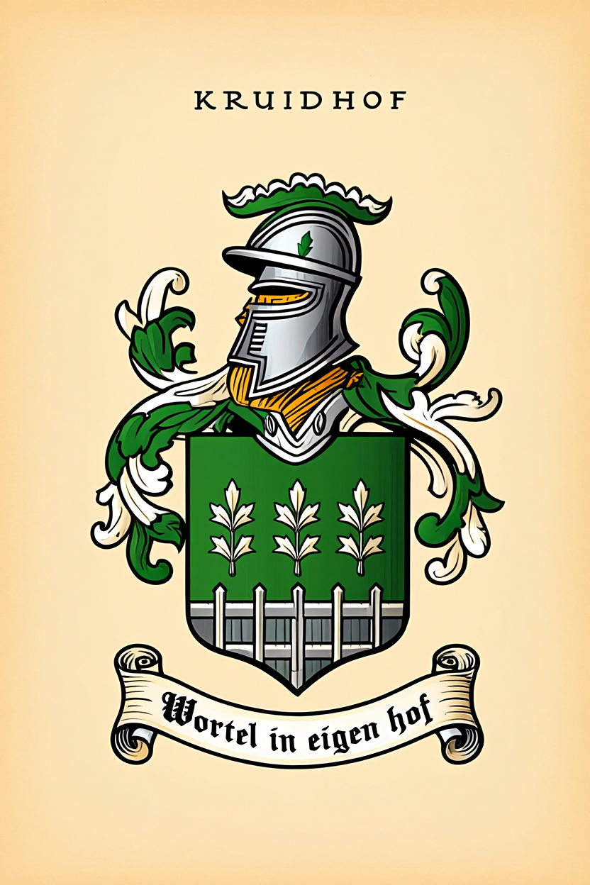 Familiewapen van de achternaam KRUIDHOF (vergrendeld)