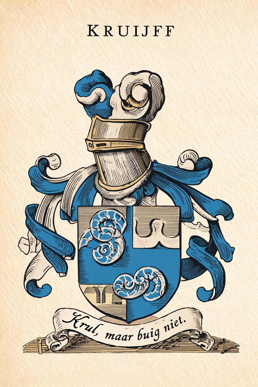 Familiewapen van de achternaam KRUIJFF (vergrendeld)