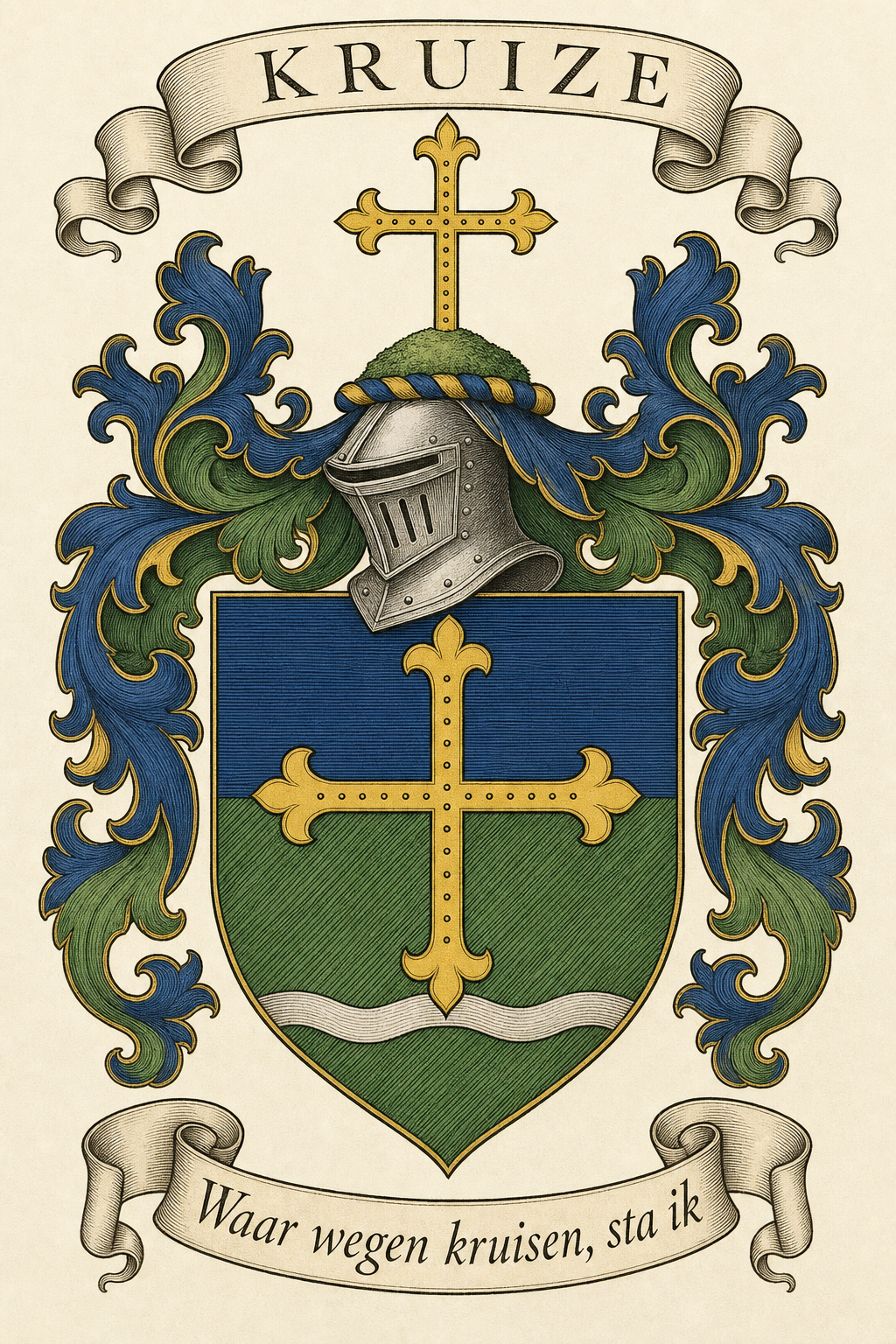 Familiewapen van de achternaam KRUIZE (vergrendeld)