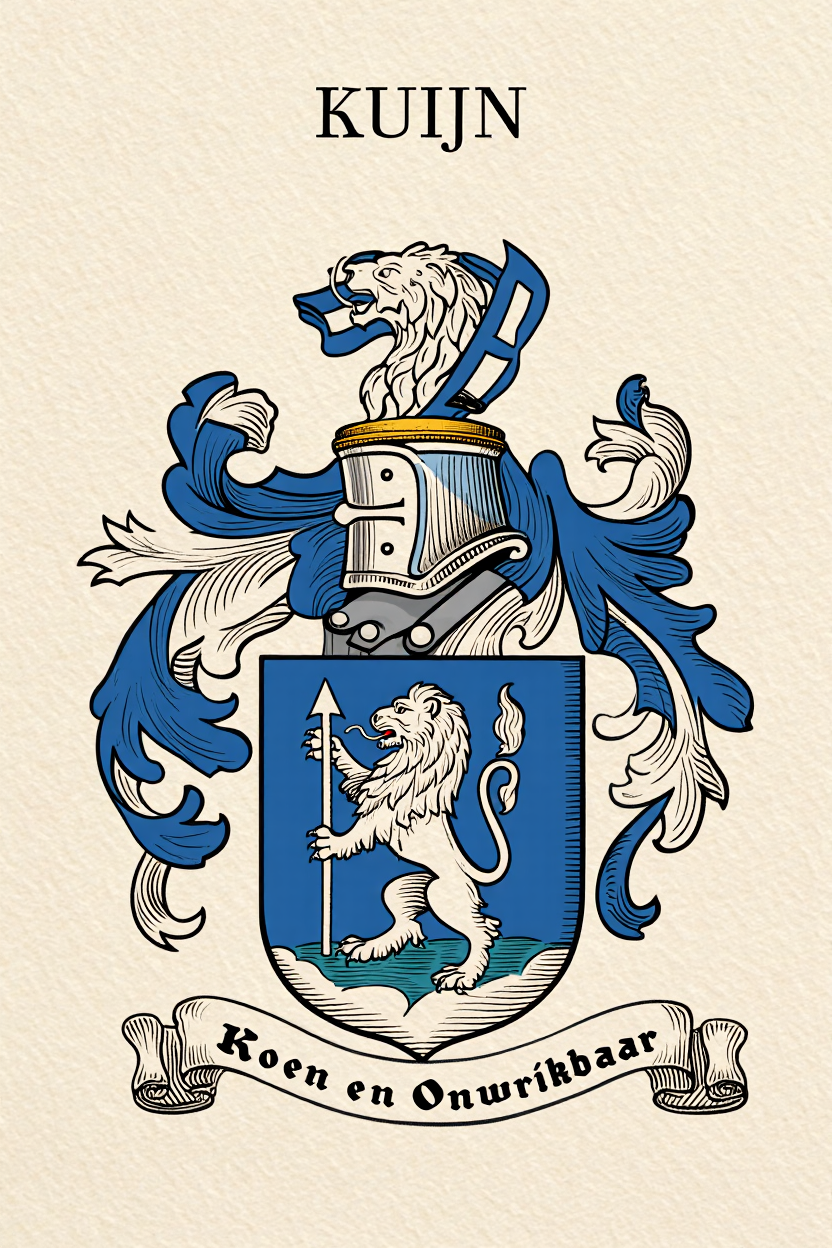 Familiewapen van de achternaam KUIJN (vergrendeld)