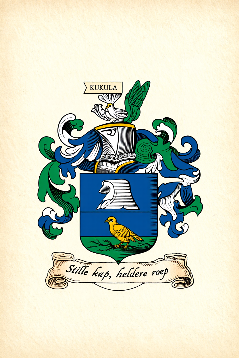 Familiewapen van de achternaam KUKULA (vergrendeld)