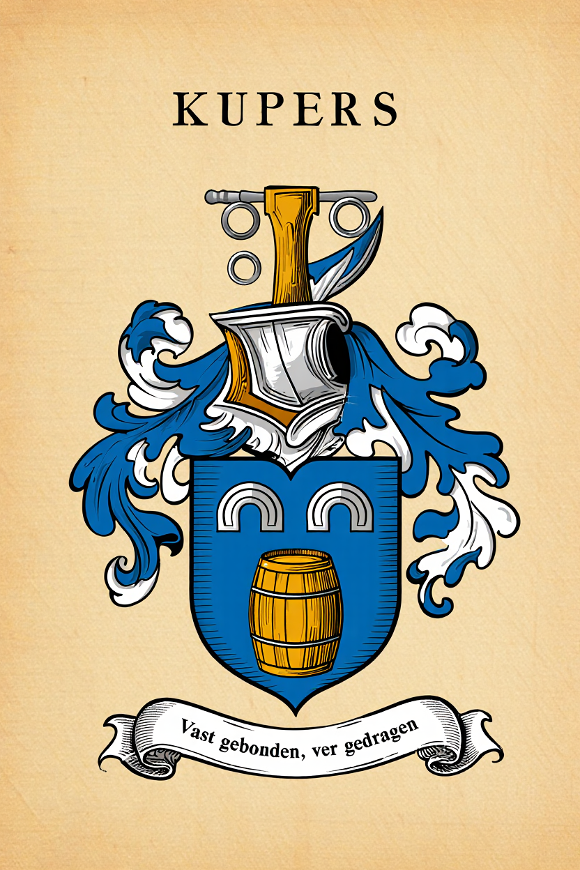 Familiewapen van de achternaam KUPERS (vergrendeld)