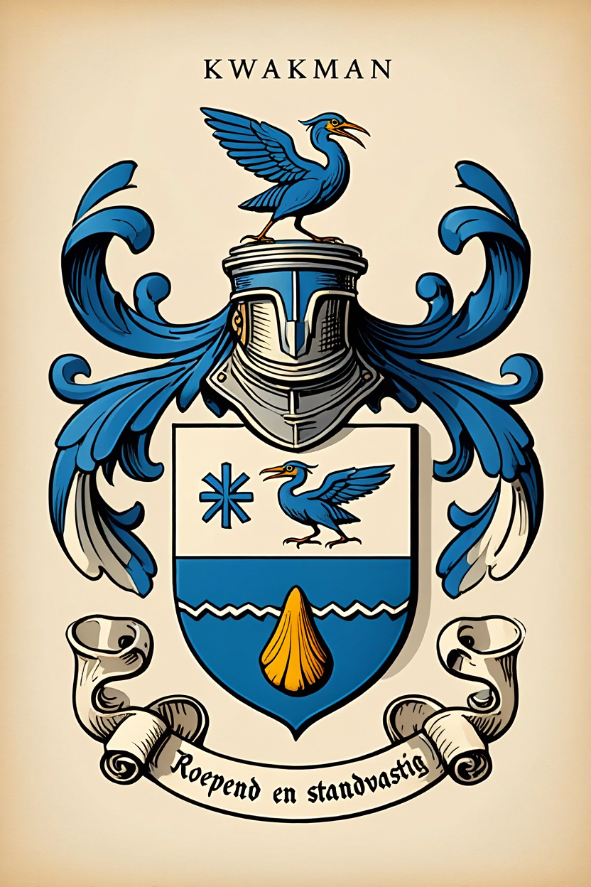 Familiewapen van de achternaam KWAKMAN (vergrendeld)