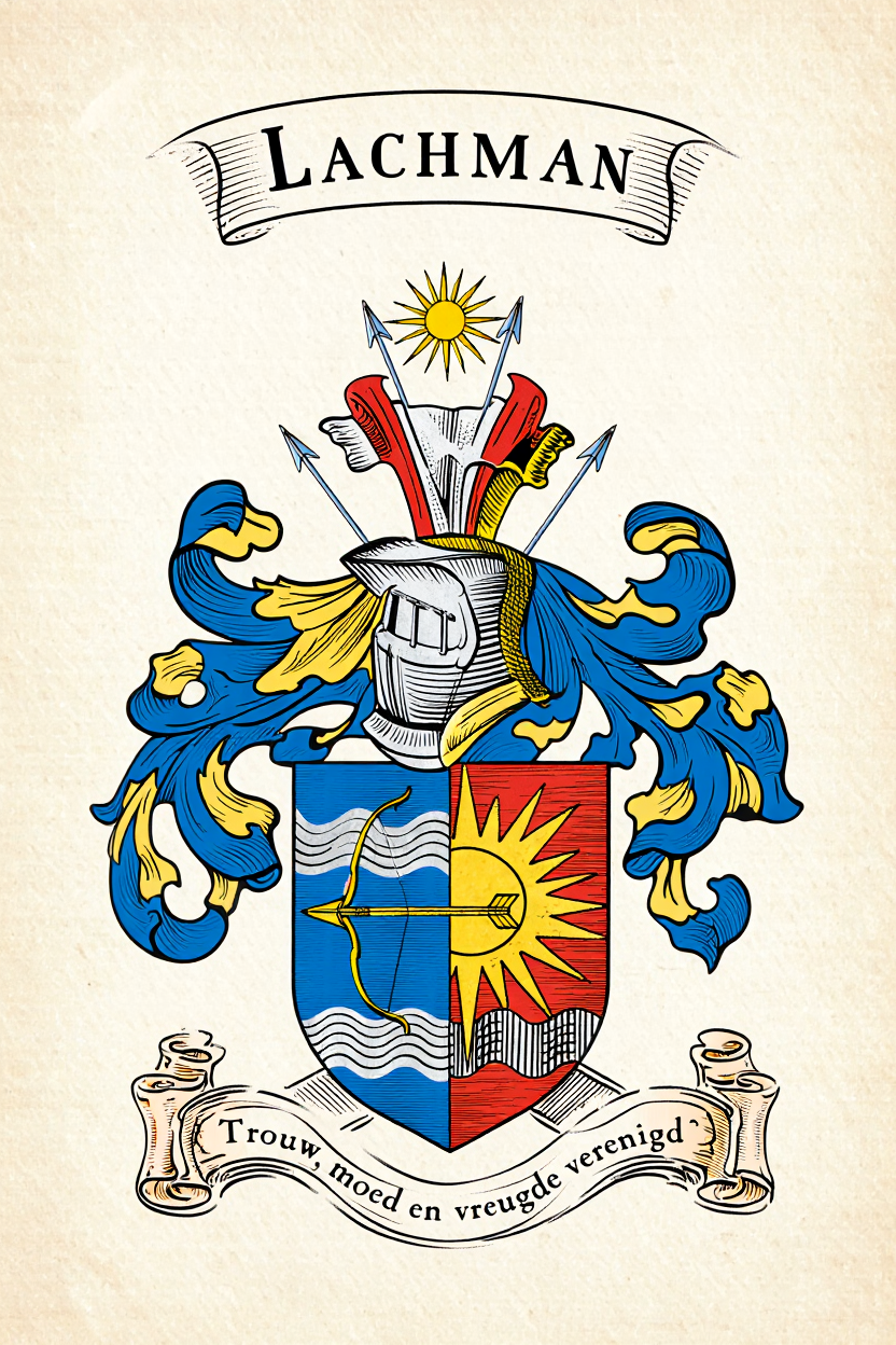 Familiewapen van de achternaam LACHMAN (vergrendeld)