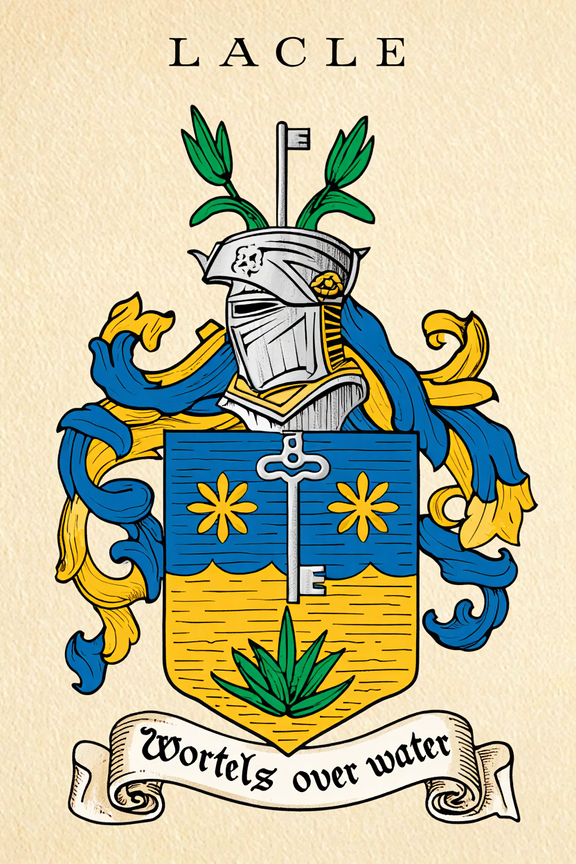 Familiewapen van de achternaam LACLE (vergrendeld)