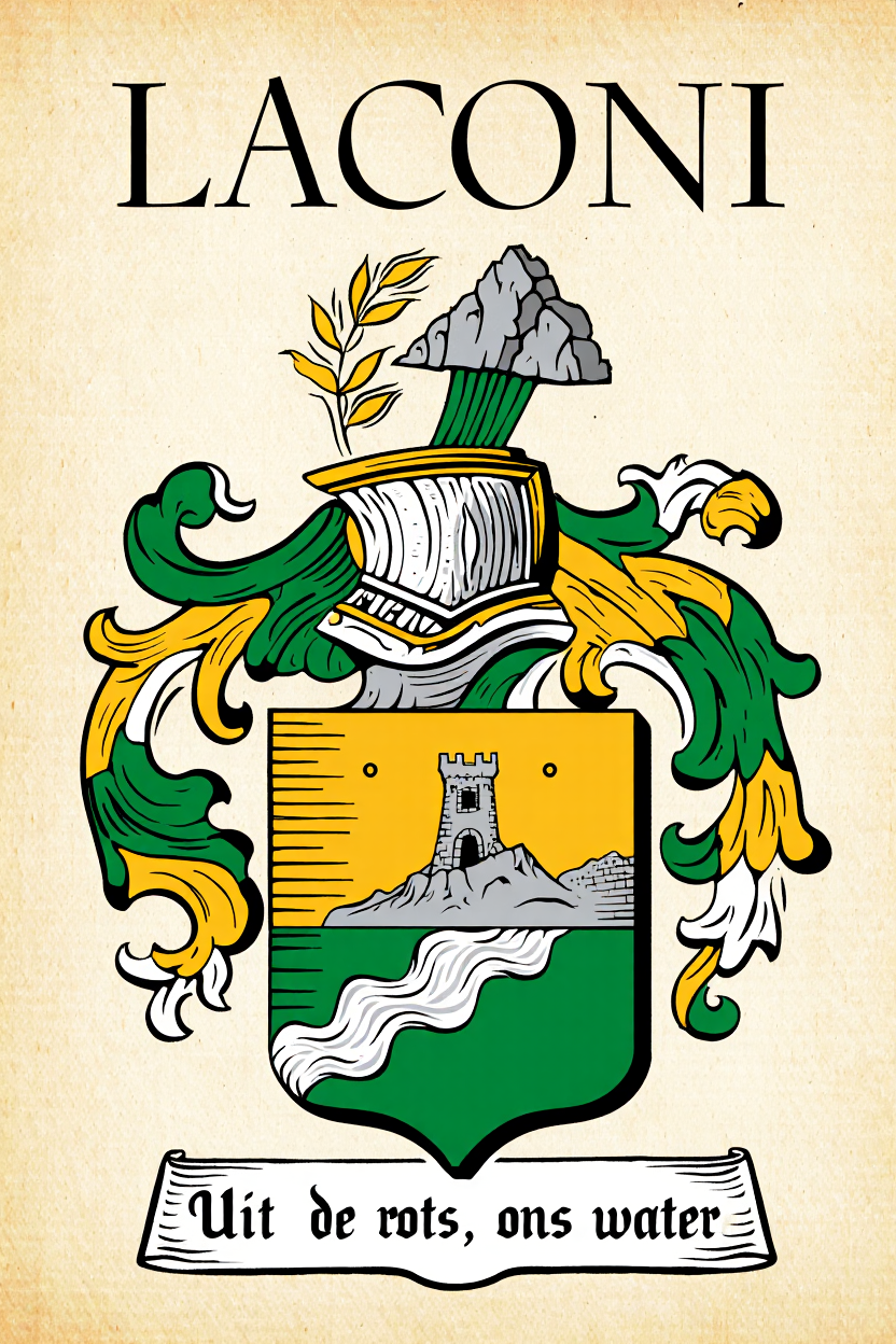 Familiewapen van de achternaam LACONI (vergrendeld)