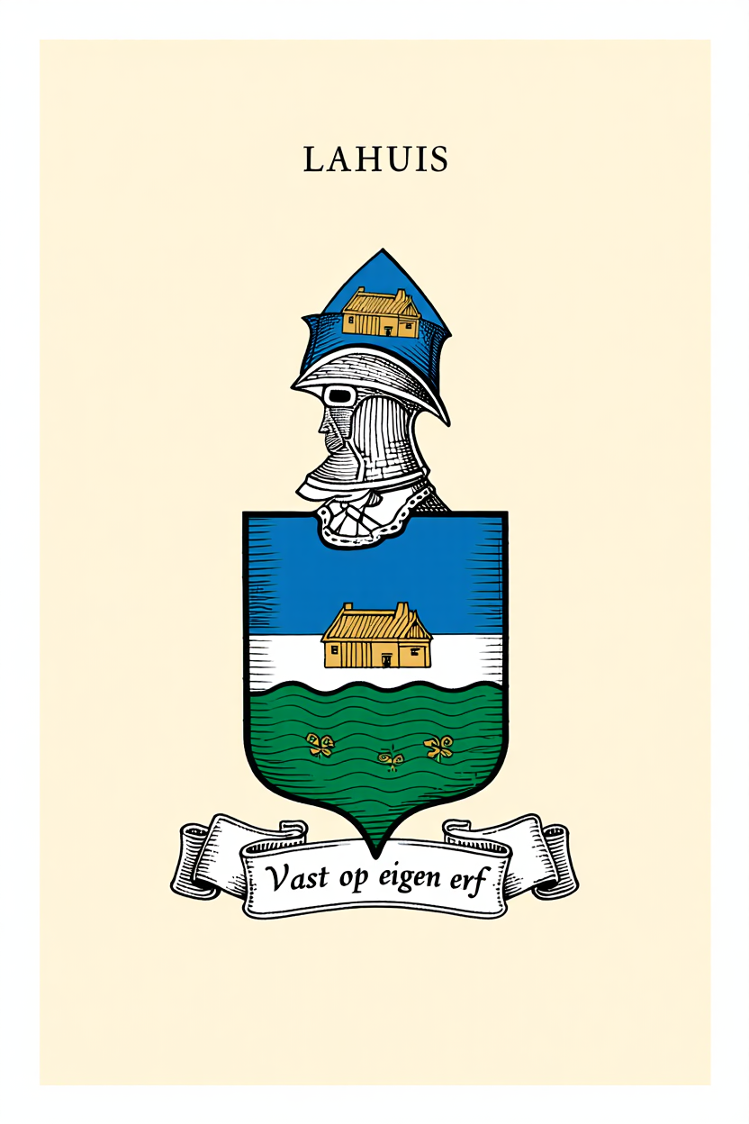 Familiewapen van de achternaam LAHUIS (vergrendeld)