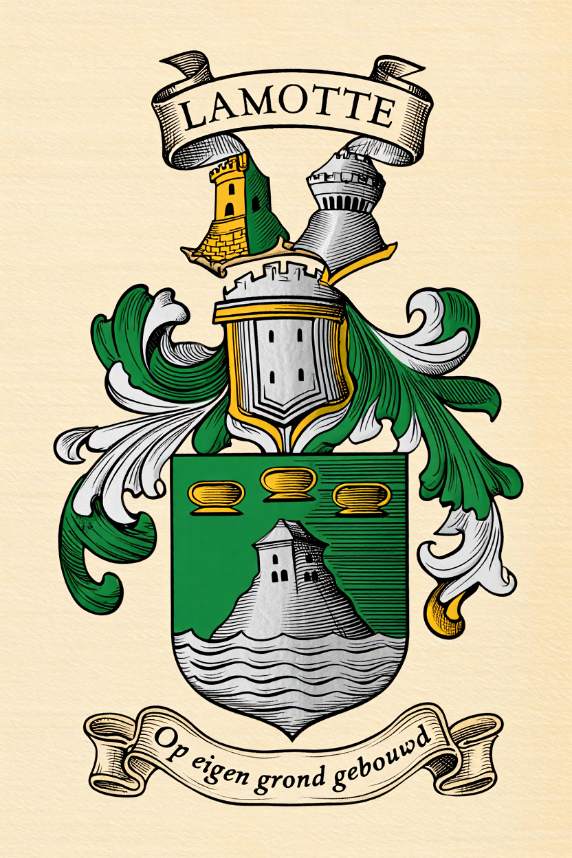 Familiewapen van de achternaam LAMOTTE (vergrendeld)
