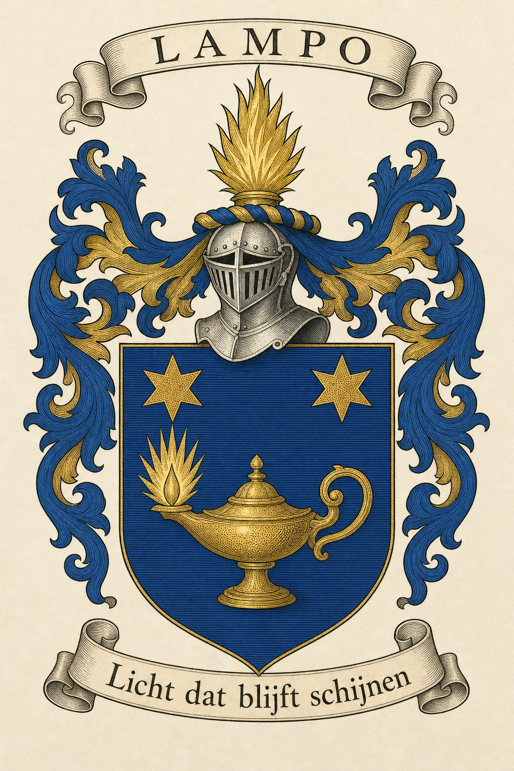 Familiewapen van de achternaam LAMPO (vergrendeld)