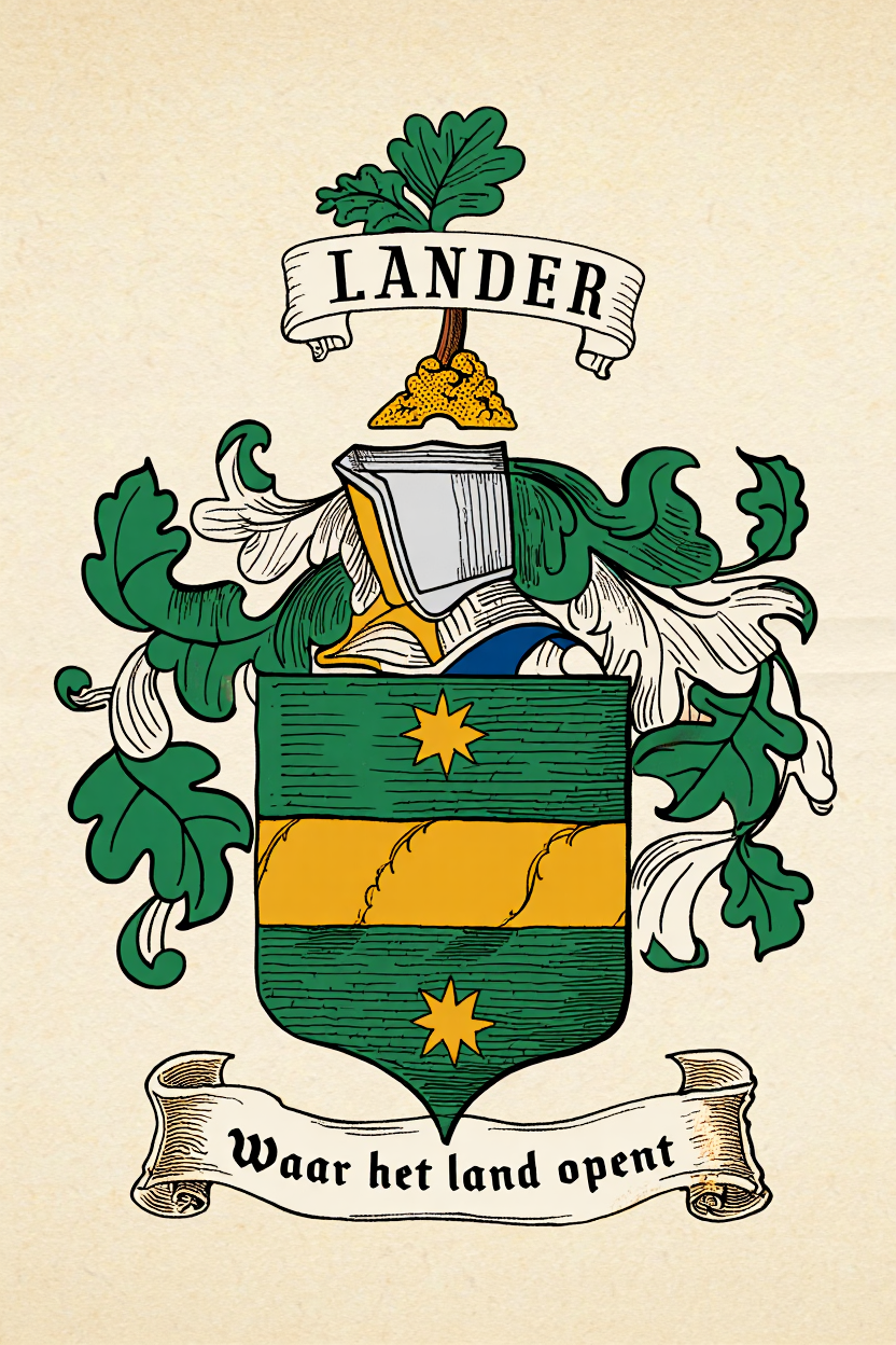 Familiewapen van de achternaam LANDER (vergrendeld)