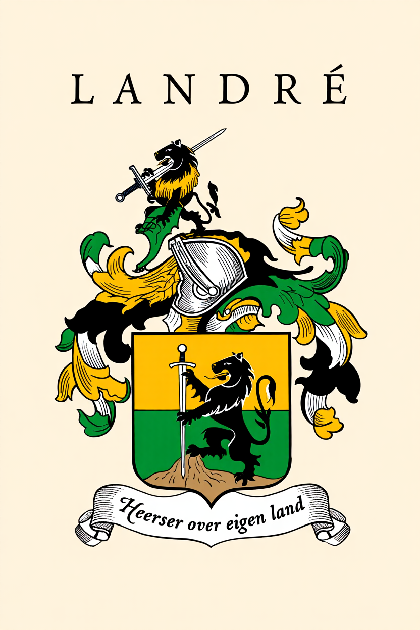 Familiewapen van de achternaam LANDRÉ (vergrendeld)