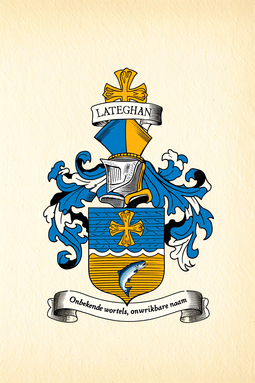 Familiewapen van de achternaam LATEGHAN (vergrendeld)