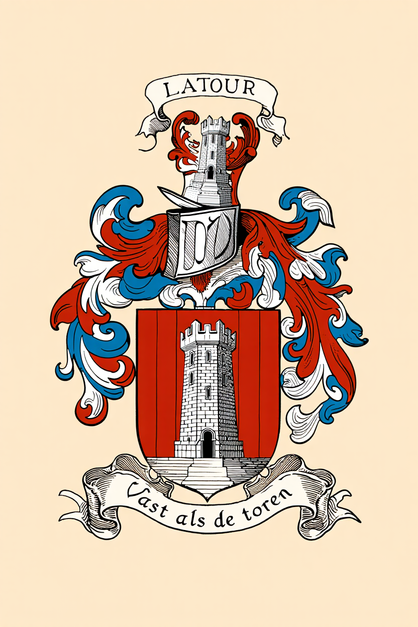 Familiewapen van de achternaam LATOUR (vergrendeld)