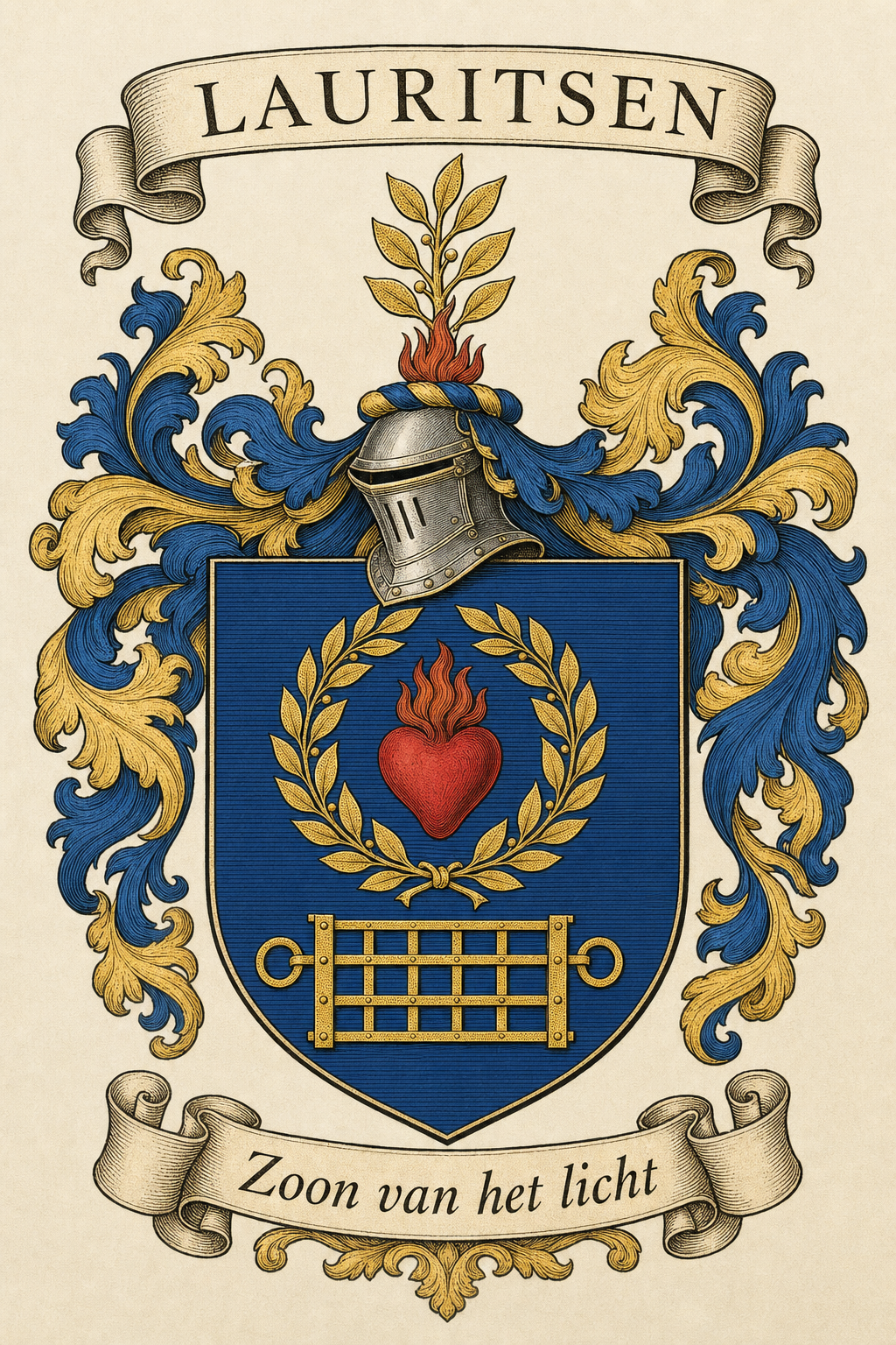 Familiewapen van de achternaam LAURITSEN (vergrendeld)