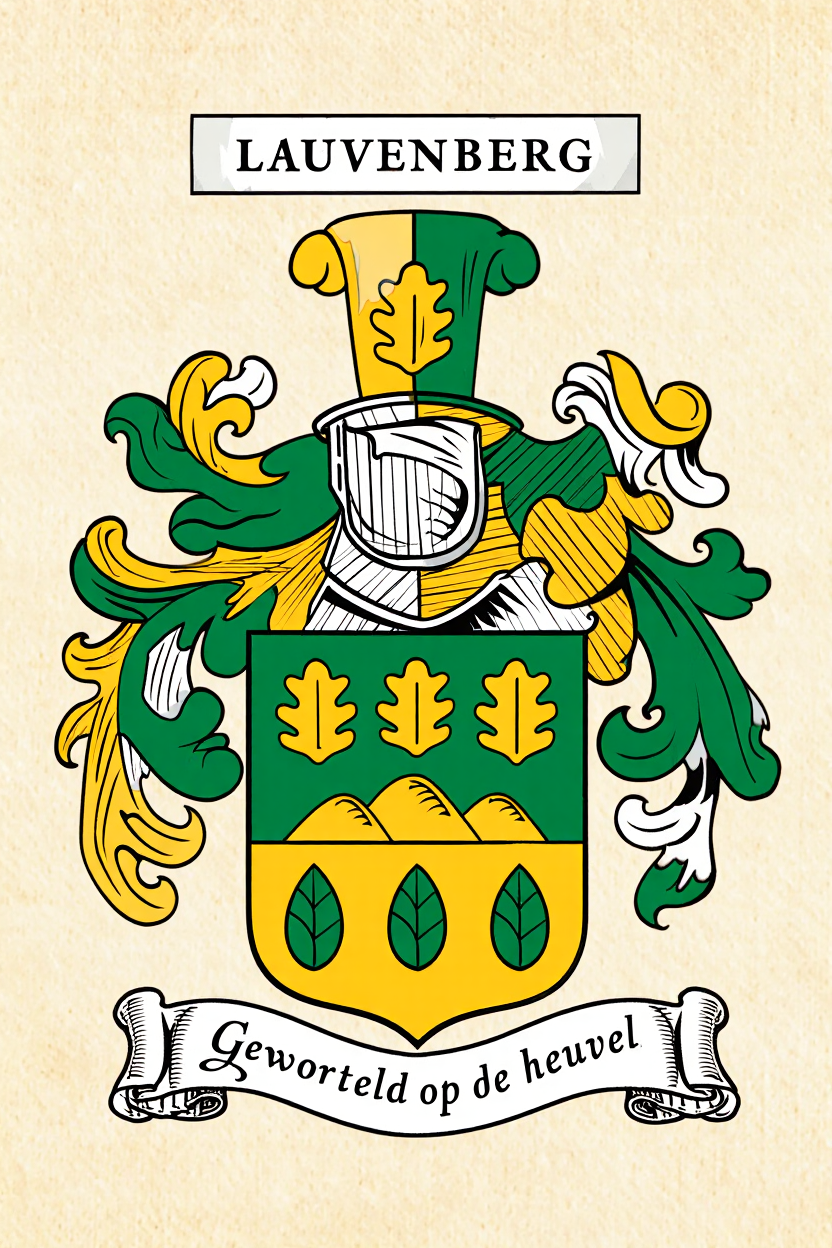 Familiewapen van de achternaam LAUVENBERG (vergrendeld)
