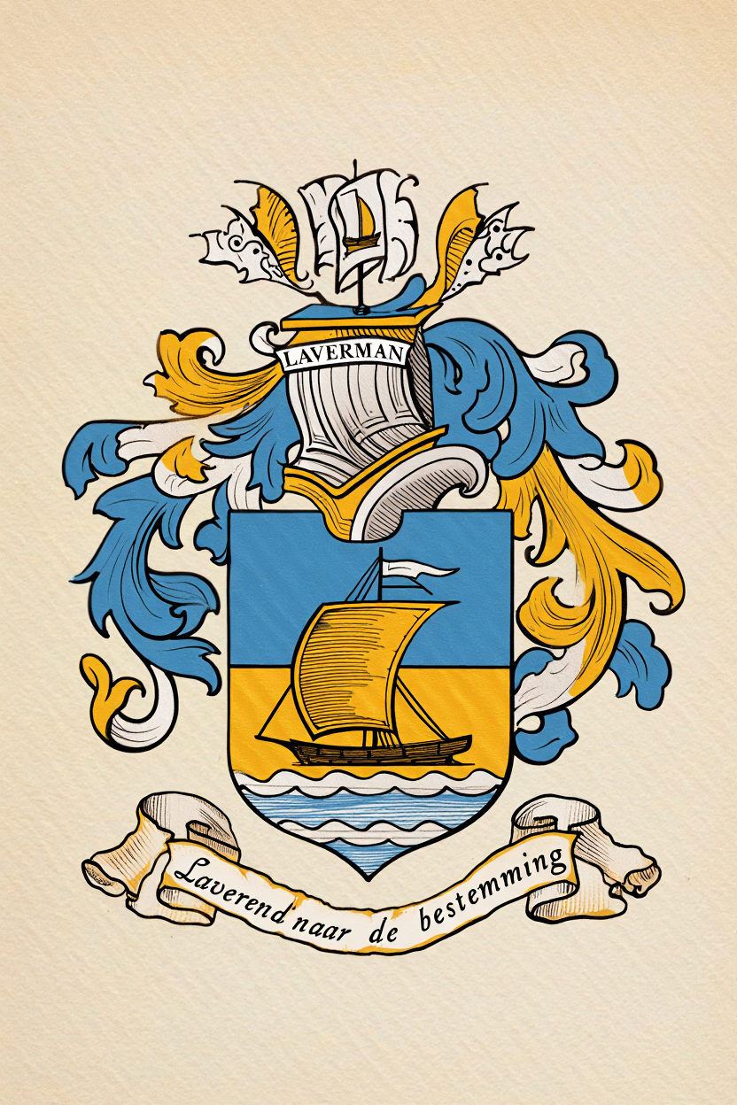 Familiewapen van de achternaam LAVERMAN (vergrendeld)