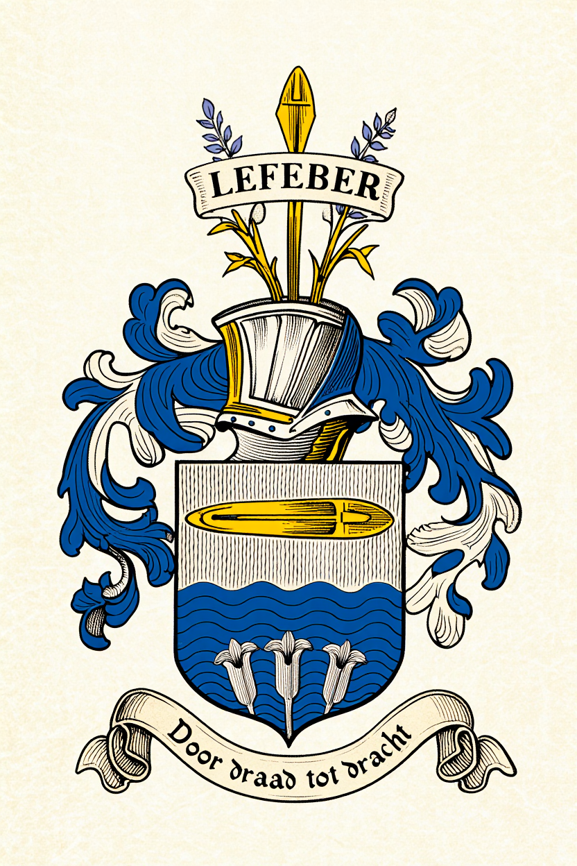 Familiewapen van de achternaam LEFEBER (vergrendeld)