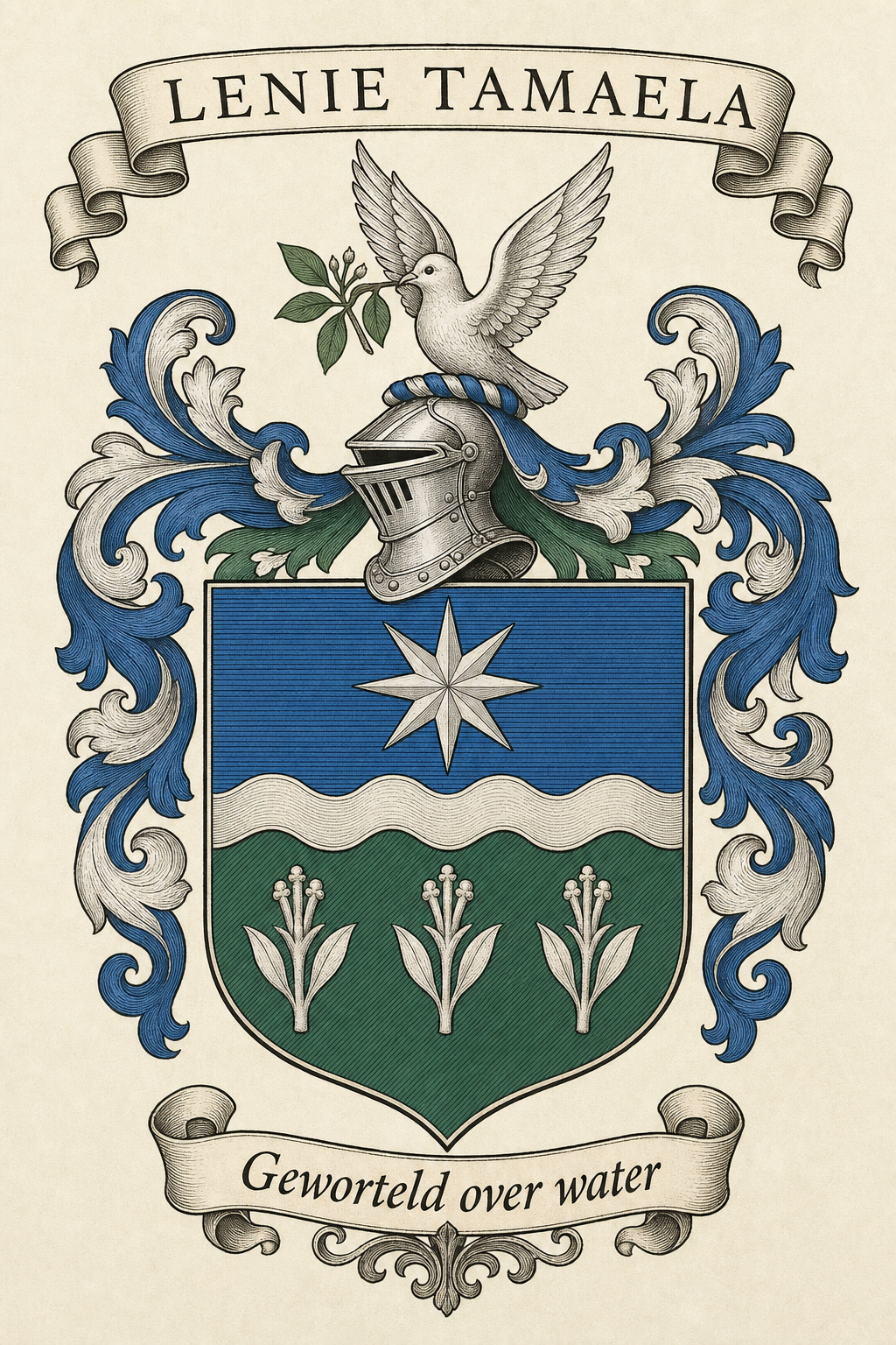 Familiewapen van de achternaam LENIE TAMAELA (vergrendeld)