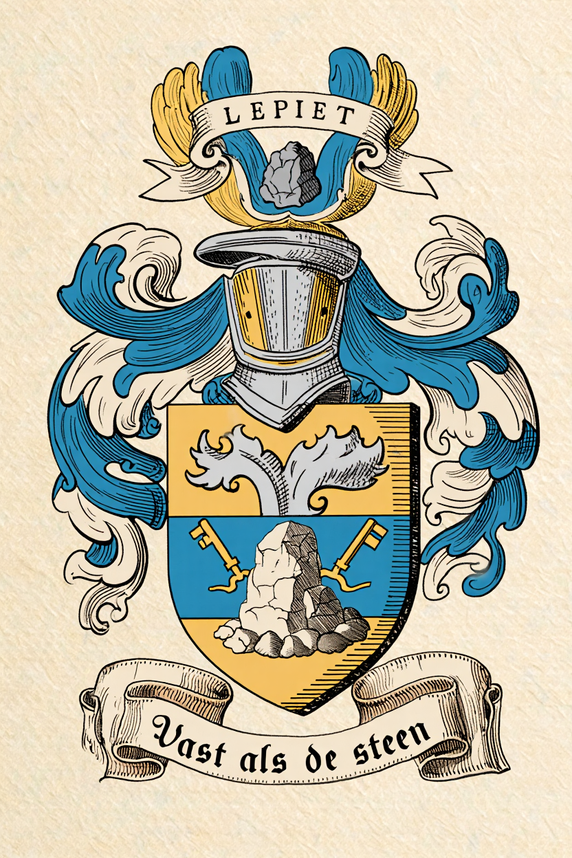 Familiewapen van de achternaam LEPIET (vergrendeld)