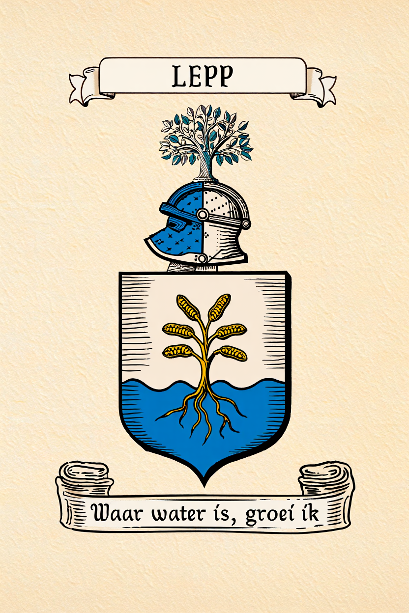 Familiewapen van de achternaam LEPP (vergrendeld)