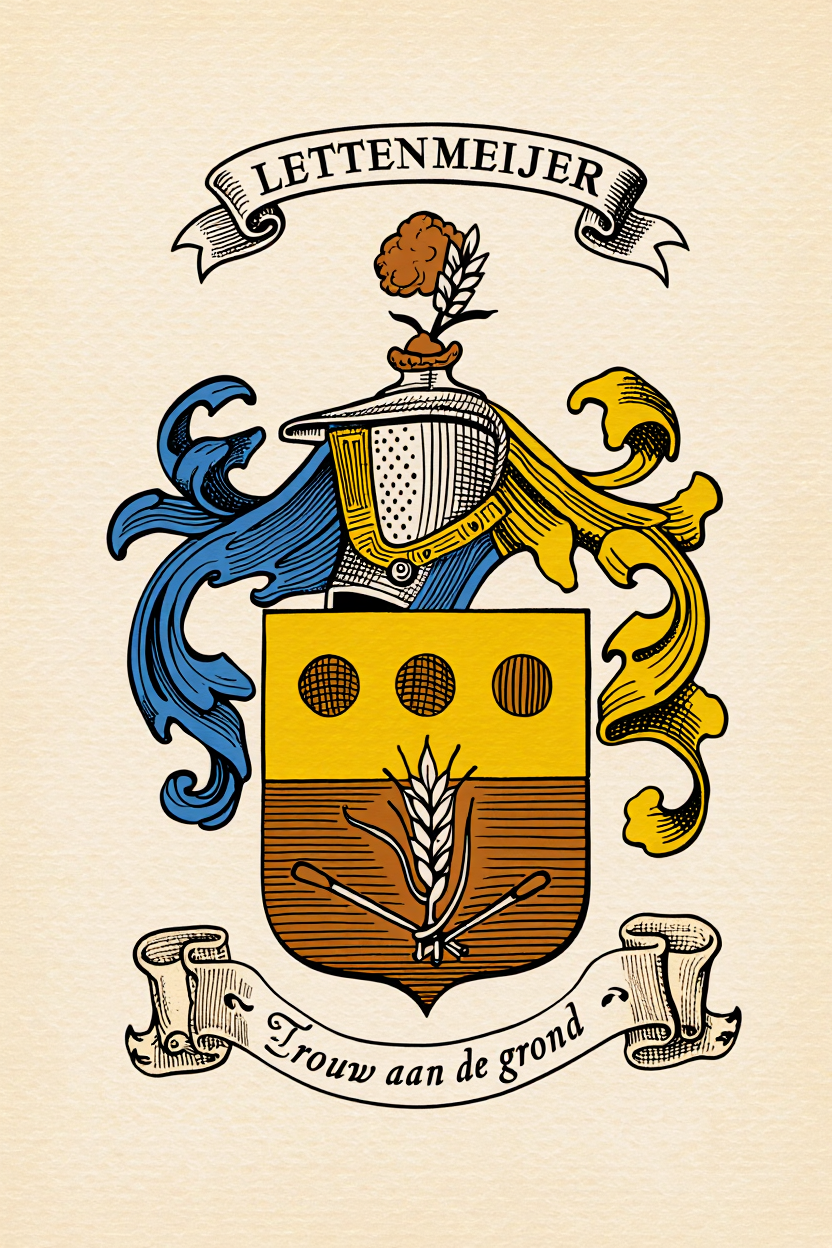 Familiewapen van de achternaam LETTENMEIJER (vergrendeld)