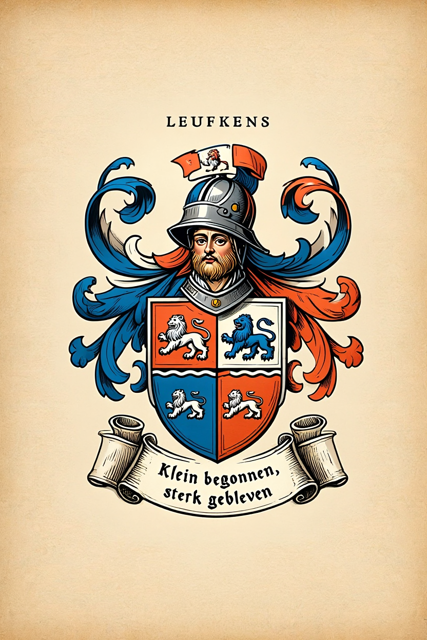 Familiewapen van de achternaam LEUFKENS (vergrendeld)