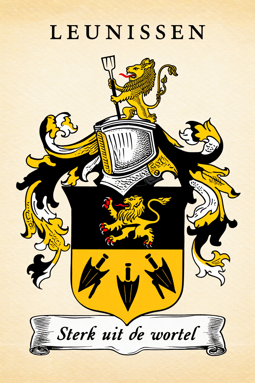 Familiewapen van de achternaam LEUNISSEN (vergrendeld)