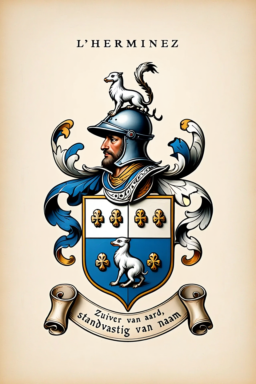 Familiewapen van de achternaam L’HERMINEZ (vergrendeld)