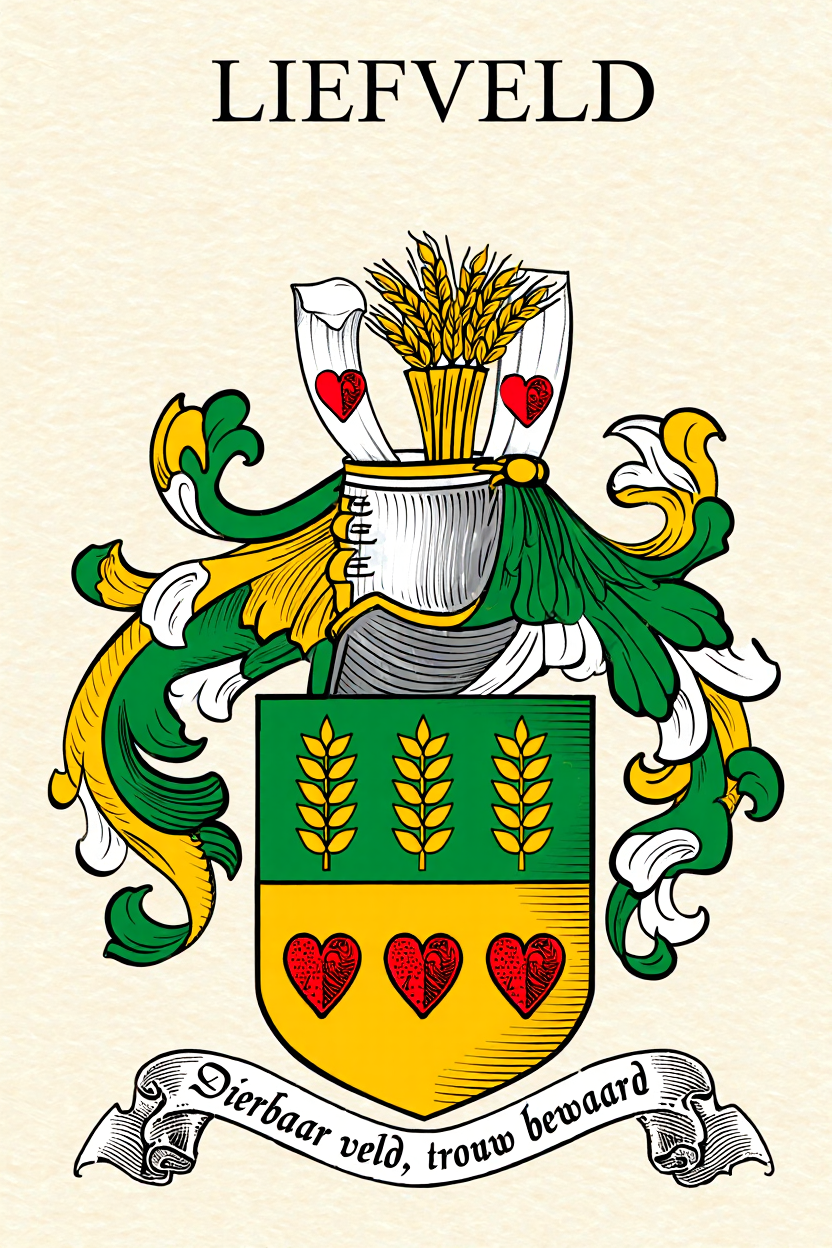 Familiewapen van de achternaam LIEFVELD (vergrendeld)