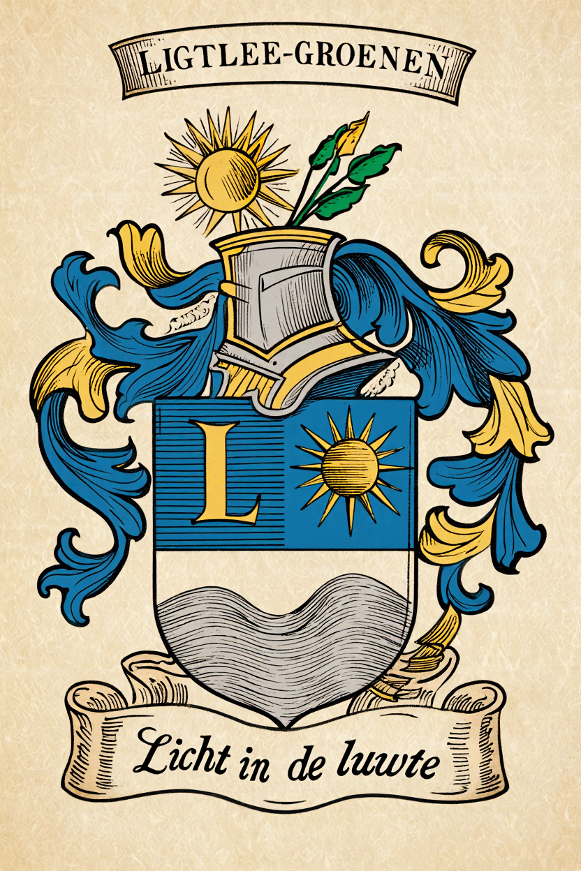 Familiewapen van de achternaam LIGTLEE-GROENEN (vergrendeld)