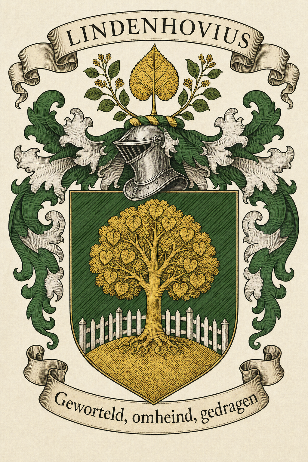Familiewapen van de achternaam LINDENHOVIUS (vergrendeld)