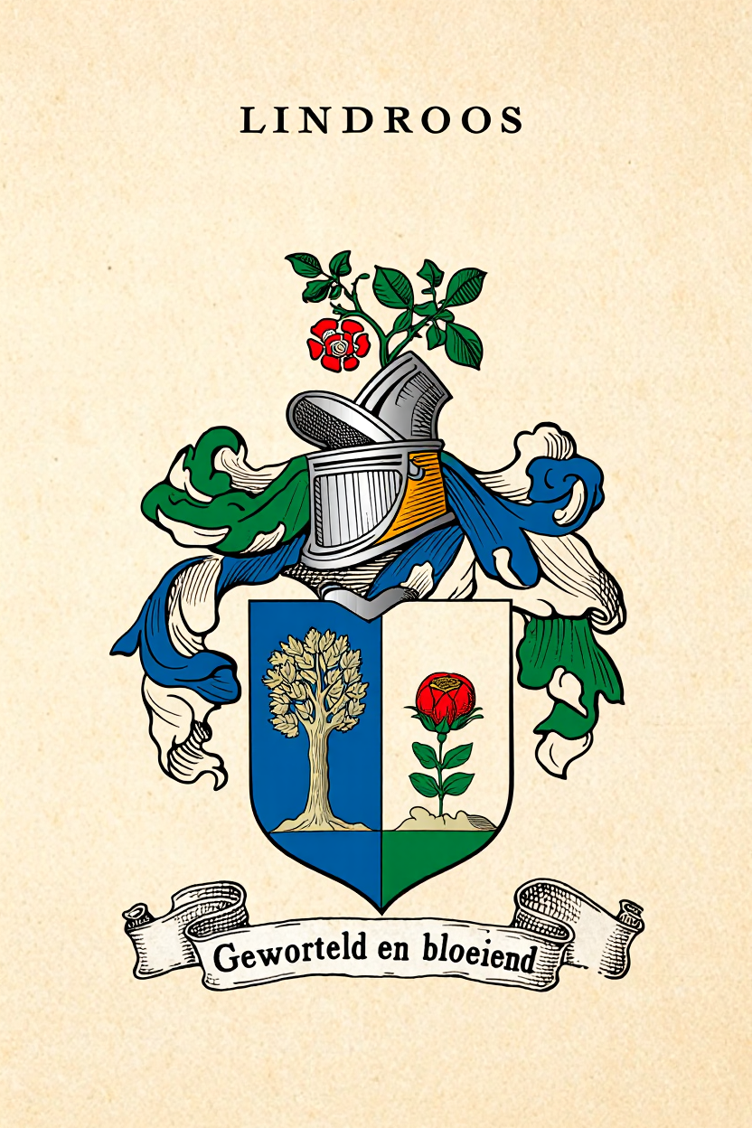 Familiewapen van de achternaam LINDROOS (vergrendeld)