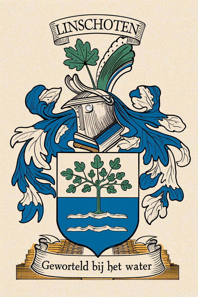 Familiewapen van de achternaam LINSCHOTEN (vergrendeld)