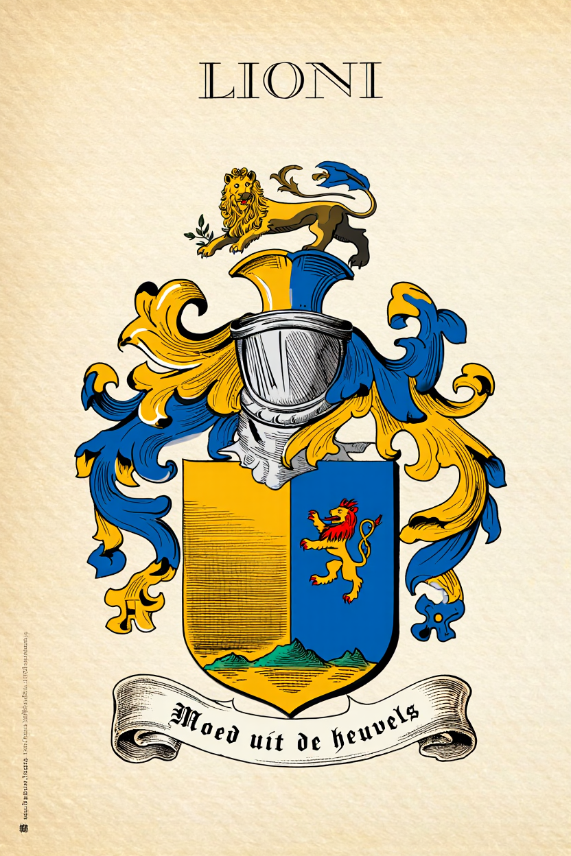 Familiewapen van de achternaam LIONI (vergrendeld)