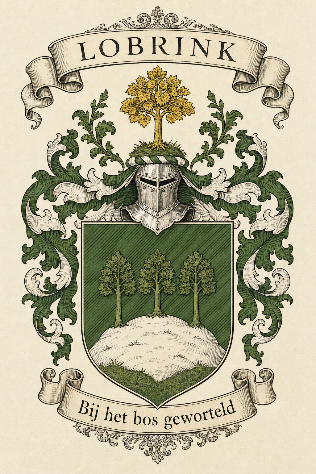 Familiewapen van de achternaam LOBRINK (vergrendeld)