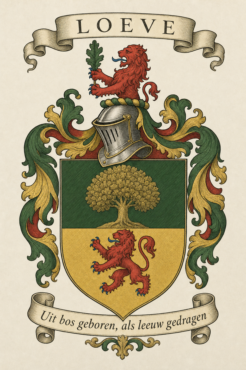 Familiewapen van de achternaam LOEVE (vergrendeld)