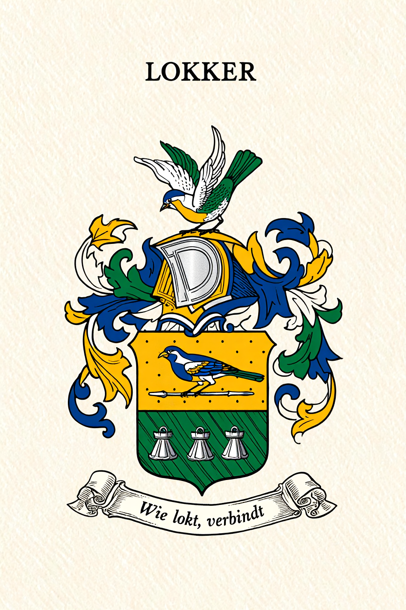 Familiewapen van de achternaam LOKKER (vergrendeld)